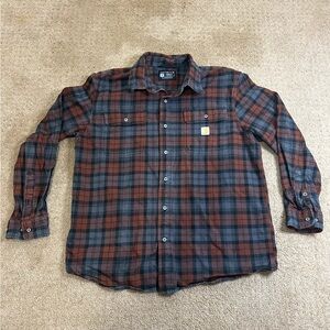 Carhartt Red and Black Casual Button Down Shirt